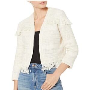 BB Dakota fringe cropped jacket ivory Small